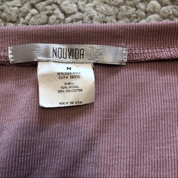 Nouvida Pink Ribbed Top  w Bottom knot Size M - Picture 6 of 8